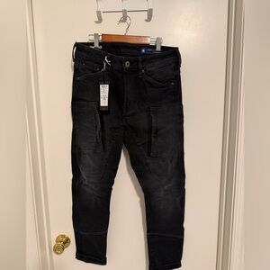 New G-Star Men's 3D Skinny Black Jeans 30/30